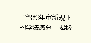 “驾照年审新规下的学法减分,揭秘真实效果与可行性!”